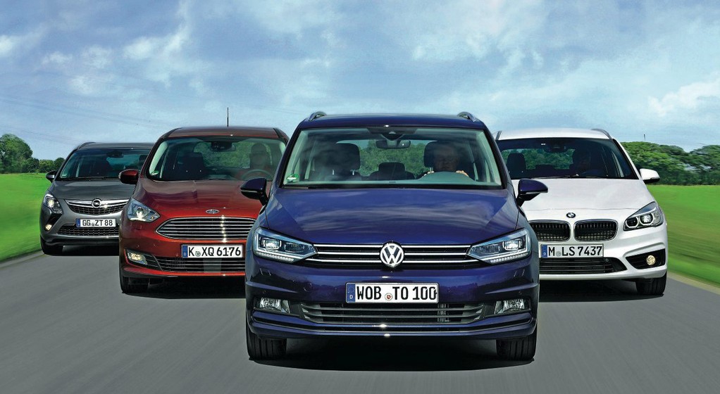 Król vanów pilnie poszukiwany: nowy VW Touran kontra BMW 216d Gran Tourer, Ford Grand C-Max, Opel Zafira Tourer