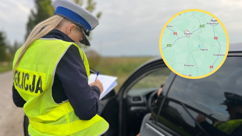 Policjanci ze Sławna zatrzymali kierowcę, który miał zakaz prowadzenia pojazdów mechanicznych (screen: Google Maps)