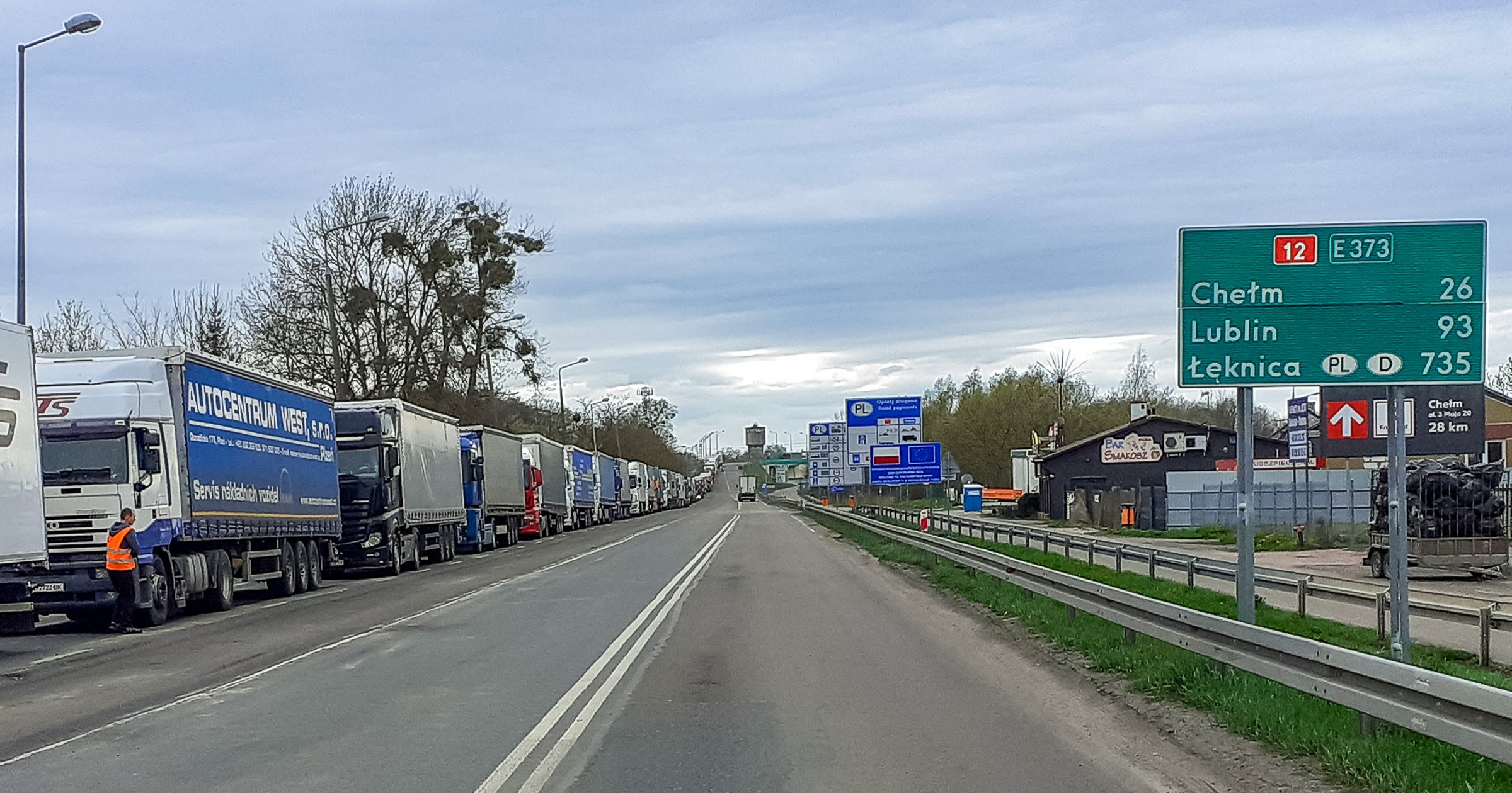DK12 w Dorohusku, dojazd do przejścia granicznego