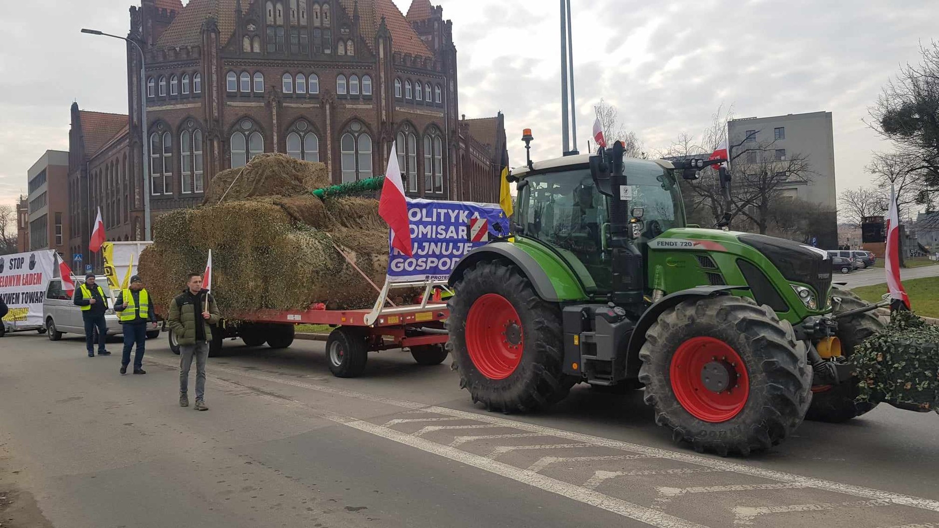 Protest rolników. Blokada ulicy w Gdańsku