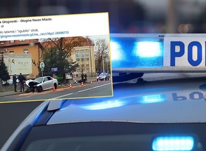 Bmw ścięło latarnię. Siła była tak duża, że silnik wylądował na ulicy