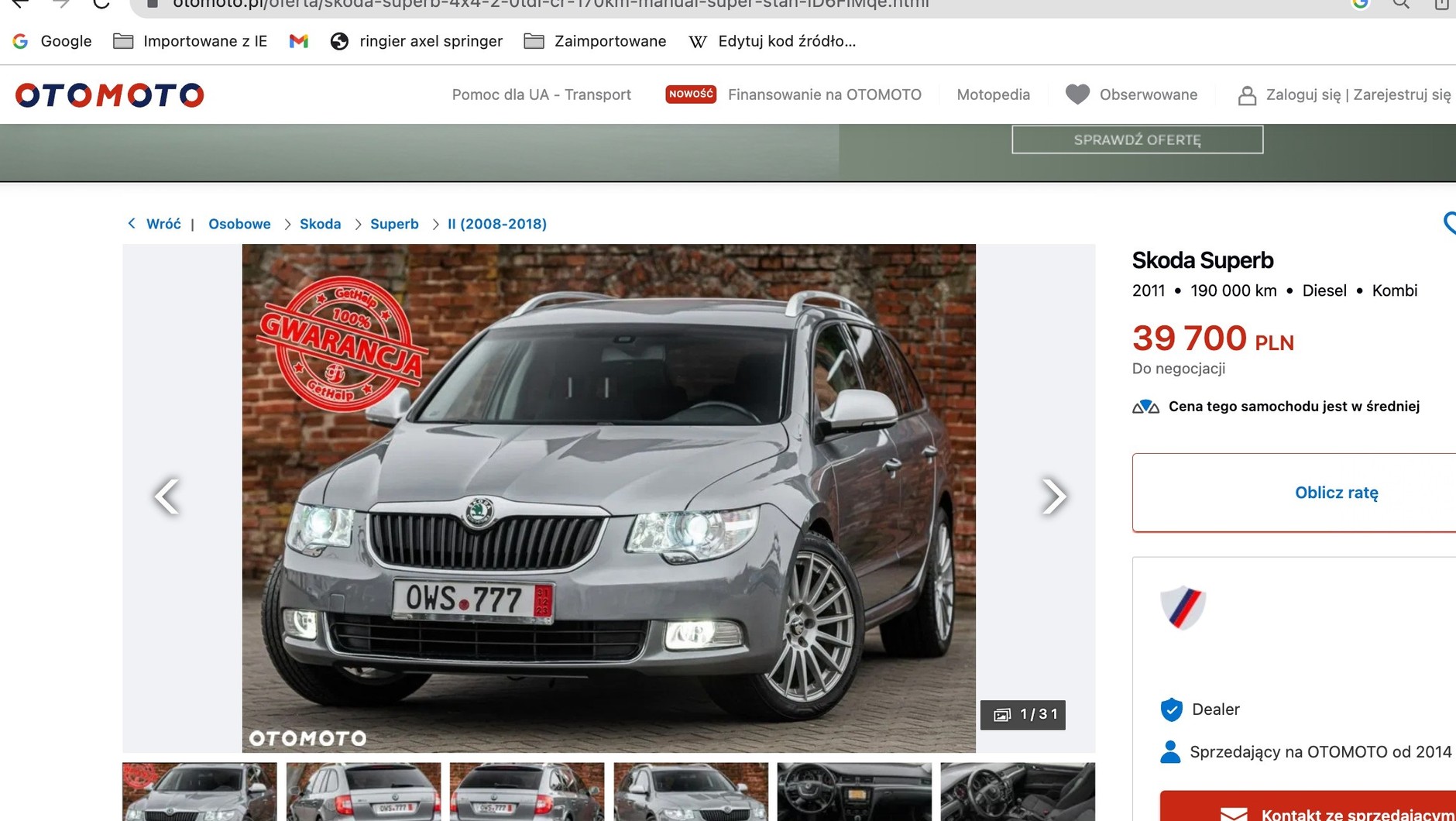 Skoda Superb z Otomoto