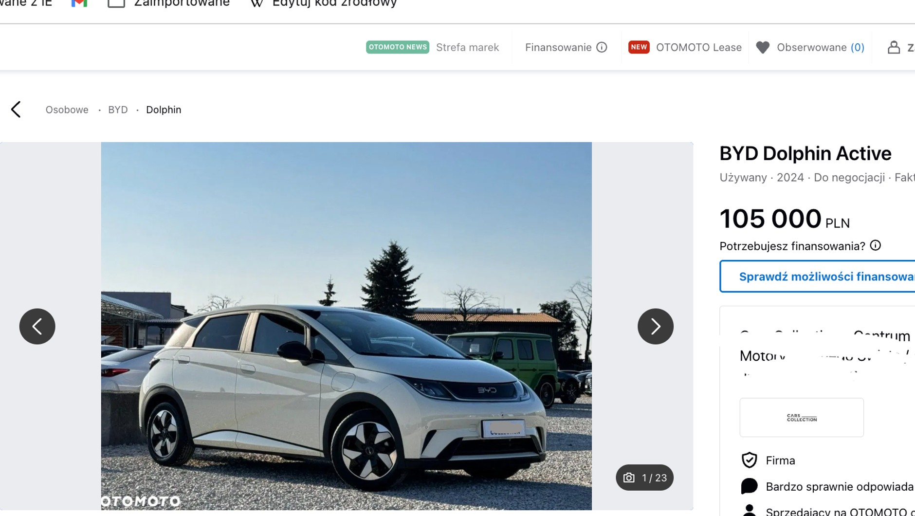 Ogłoszenie z Otomoto: samochód nie ma jeszcze 100 km przebiegu, a już jest używany i z drugiej ręki