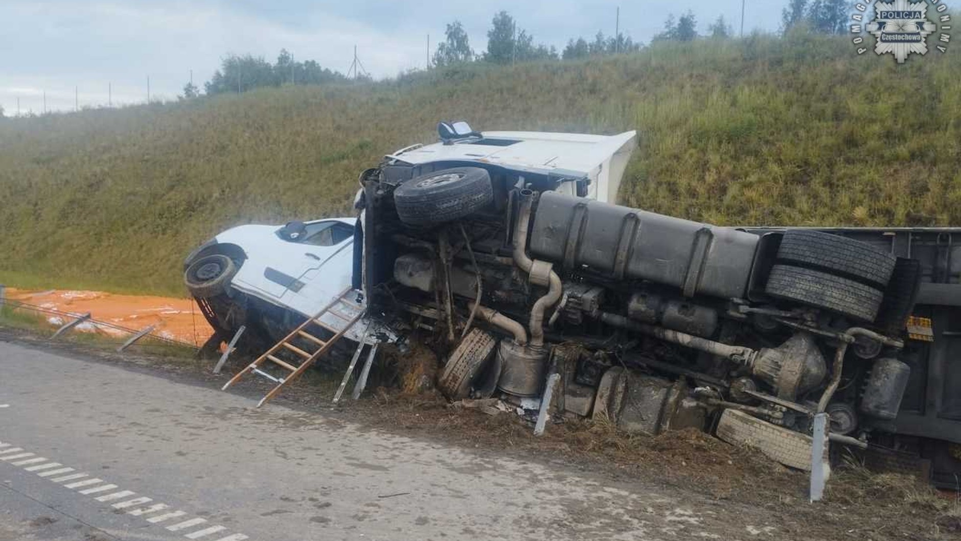 Wypadek na autostradzie A1 w pobliżu Częstochowy