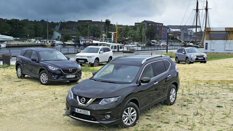 Nissan X-Trail, Mazda CX-5, Mitsubishi Outlander, Subaru Forester