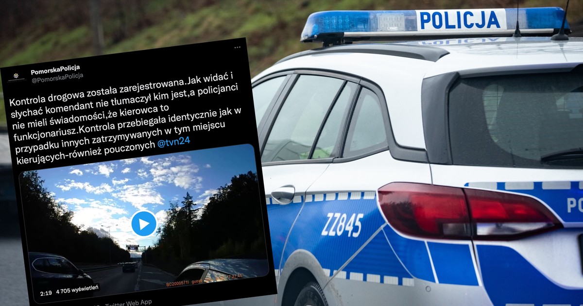 Policja Pomorska opublikowała nagranie z kontroli drogowej, podczas której zatrzymano Komendanta Miejskiego Policji w Gdyni Sławomira Pachurę