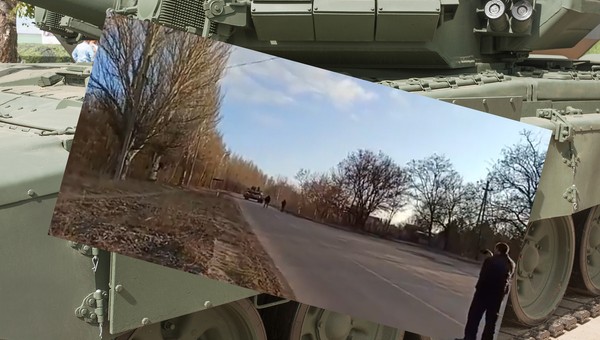 Mieszkańcy zablokowali kolumnę rosyjskich czołgów