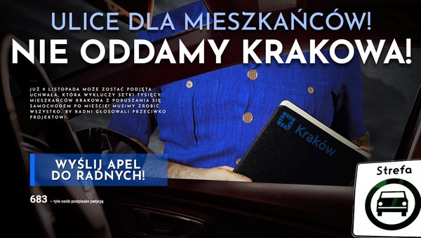 "Nie oddamy Krakowa". Powstała petycja przeciwko Strefie Czystego Transportu