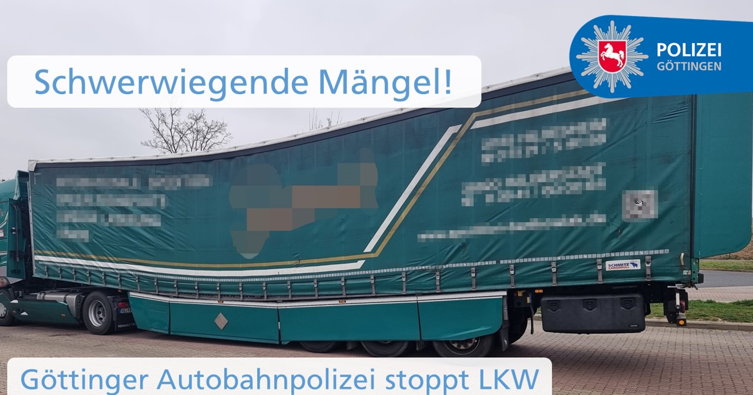 Zatrzymana w Niemczech naczepa z zarwanym podwoziem
