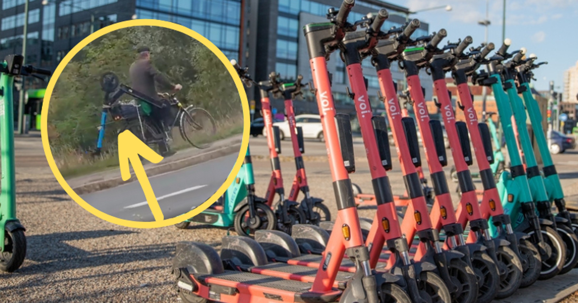 Senior, który zabrał hulajnogę z pewnością nie wiedział o zamontowanym nadajniku GPS (Screen: Facebook/Spottedmielecofficial)