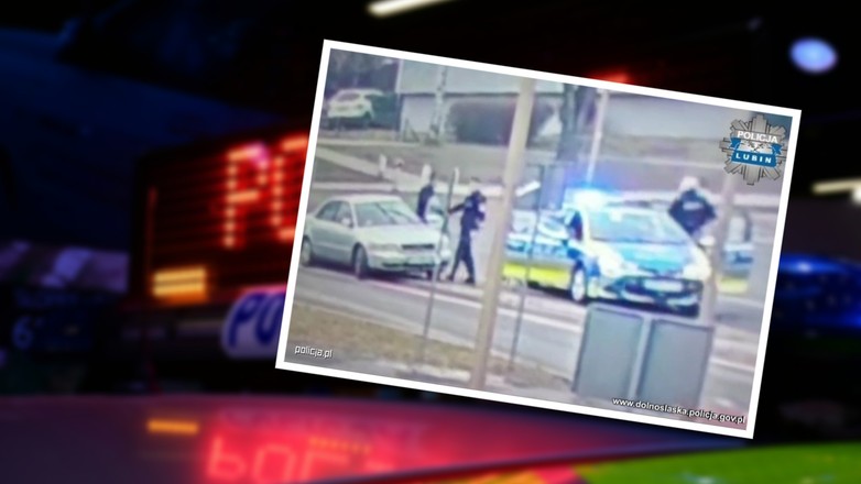 Na oczach policjantów nie trafił w rondo "zaparkował" na krawężniku