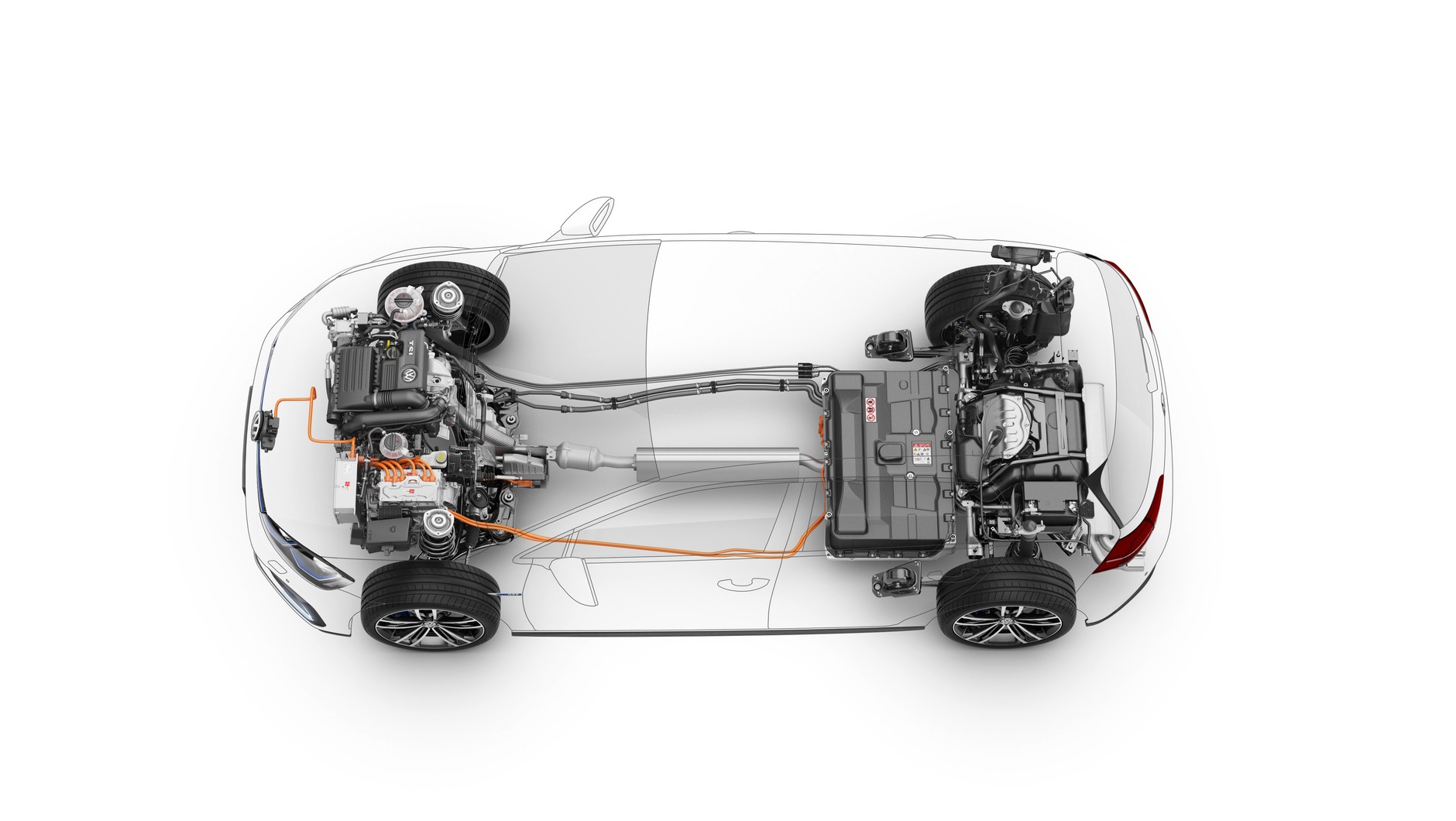 Volkswagen Golf GTE ma akumulatory w tylnej części. Ładowanie przez gniazdo z przodu