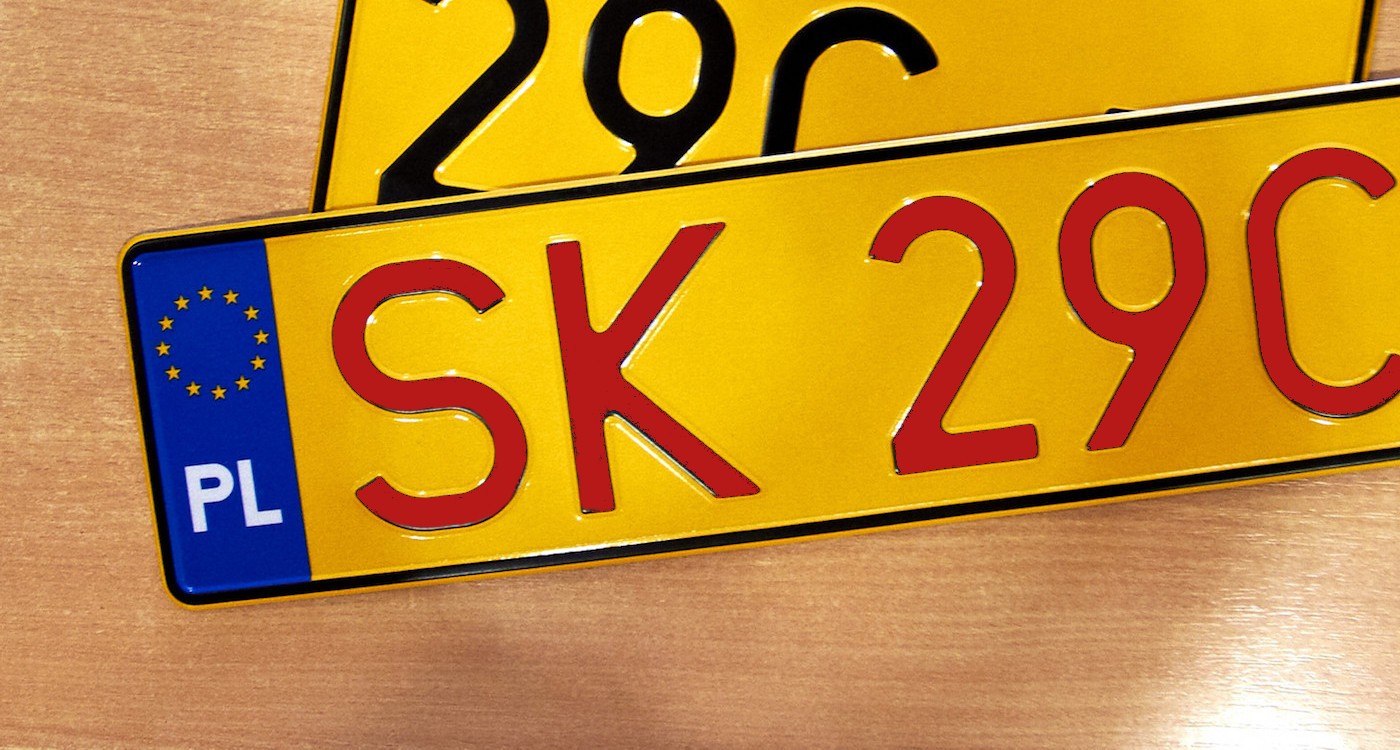 Tymczasowa żółta tablica rejestracyjna - zdj. ilustracyjne