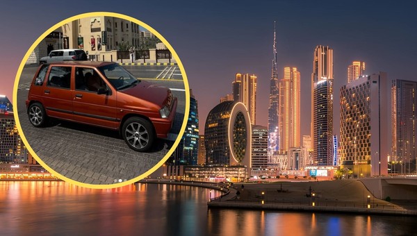 Polacy udali się w niezwykłą podróż. Ich pomarańczowe Tico zrobiło furorę w Dubaju