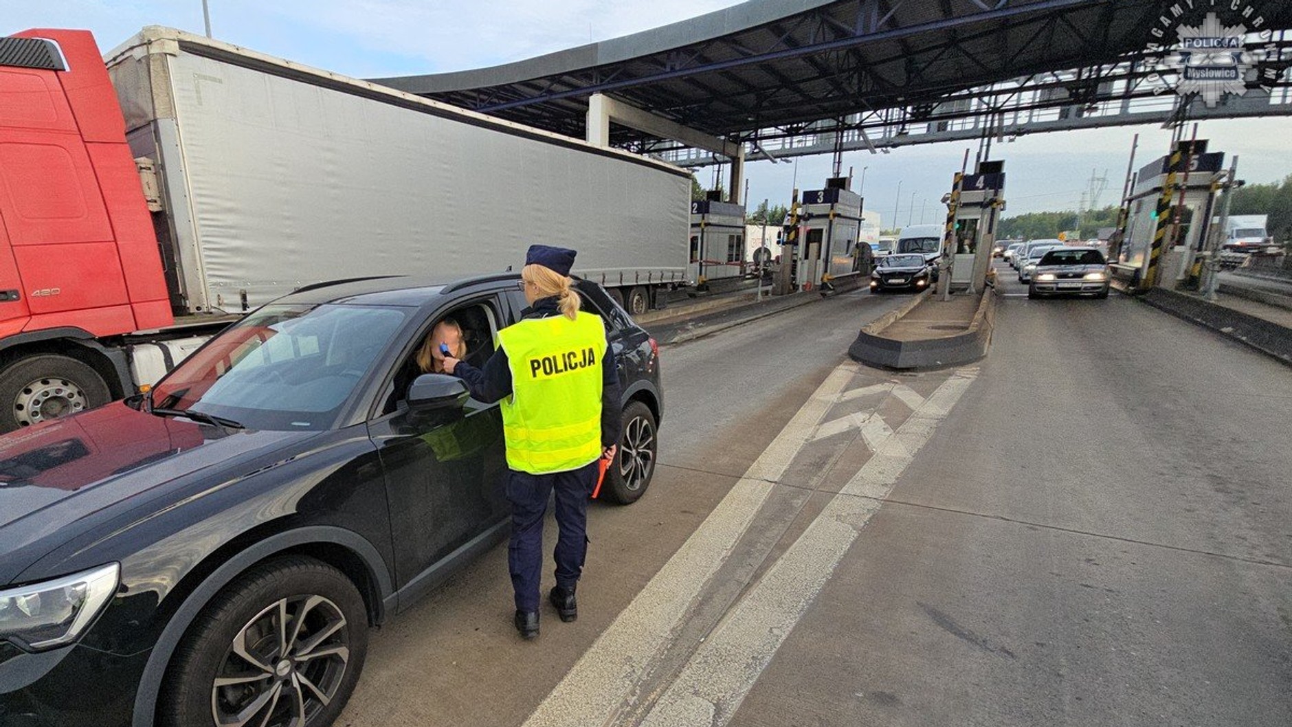 Kontrola trzeźwości na autostradzie A4