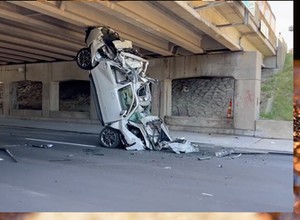 Kierowca lawety nie sprawdził trasy przejazdu. Nowe auto nadaje się na złom