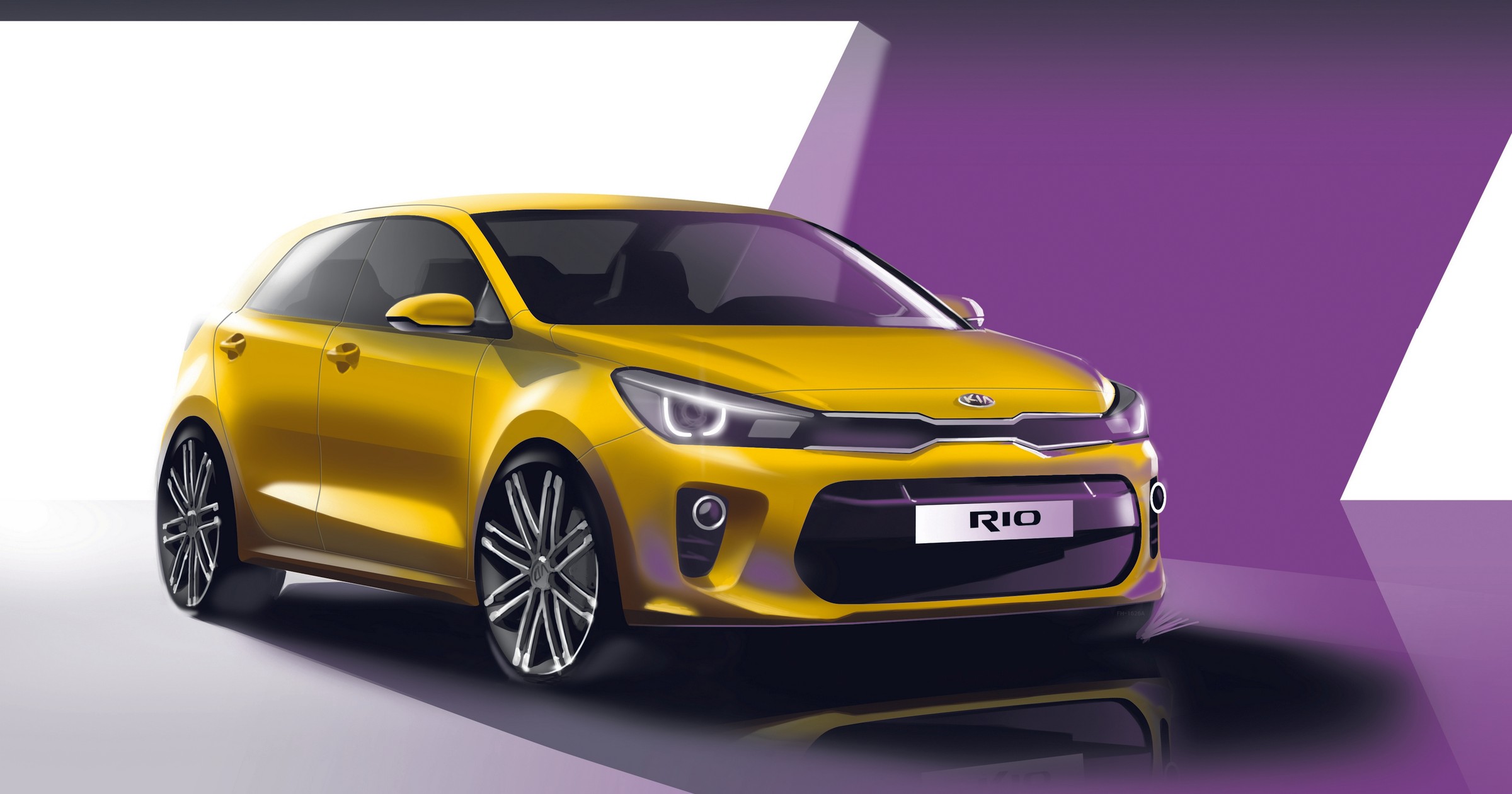 4th Generation Kia Rio_Exterior Front Quarter Rendering