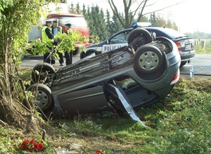 Stracił panowanie nad autem. Samochód dachował. Jak do tego doszło?