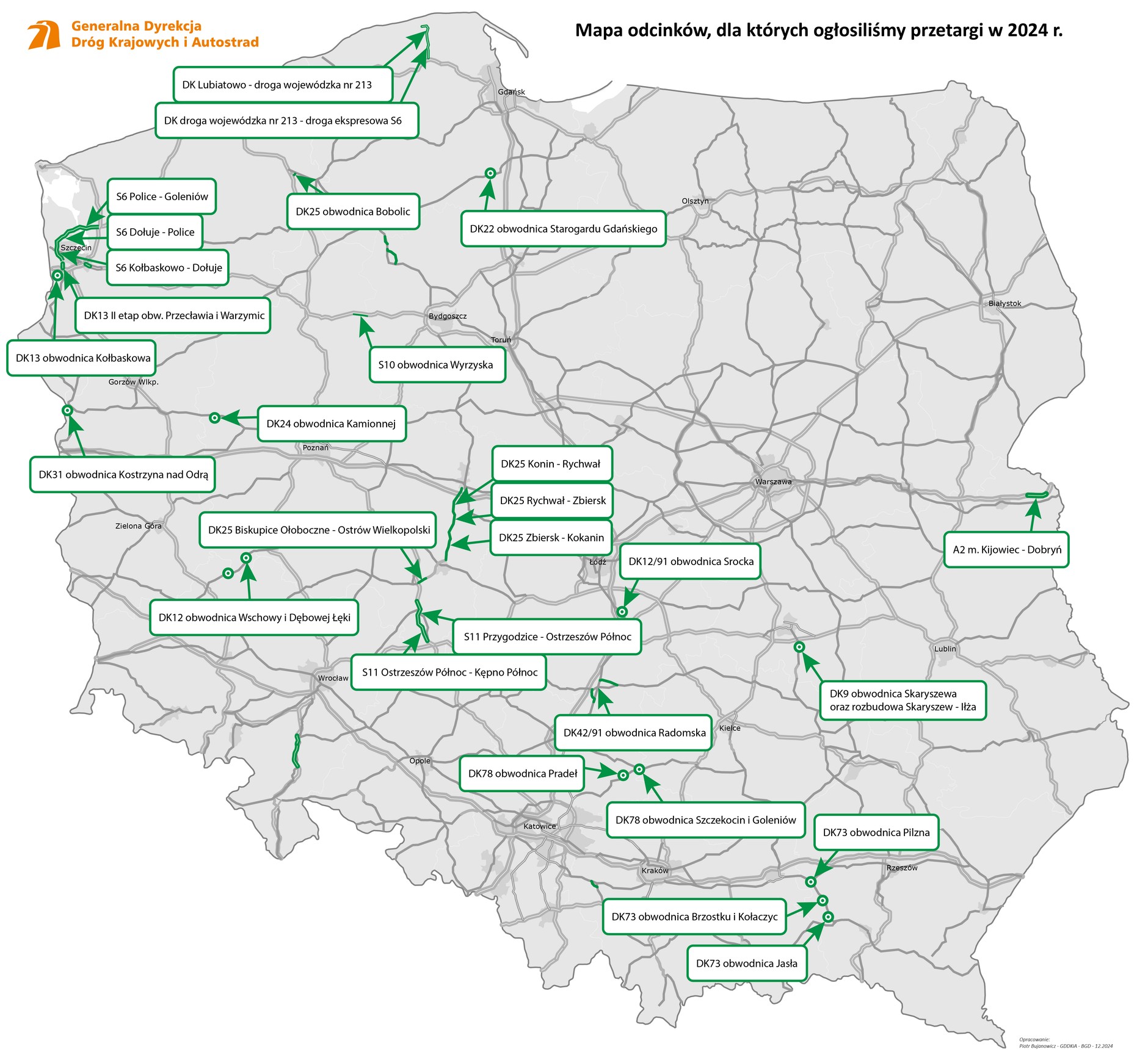 Nowe drogi w Polsce 2024 r.