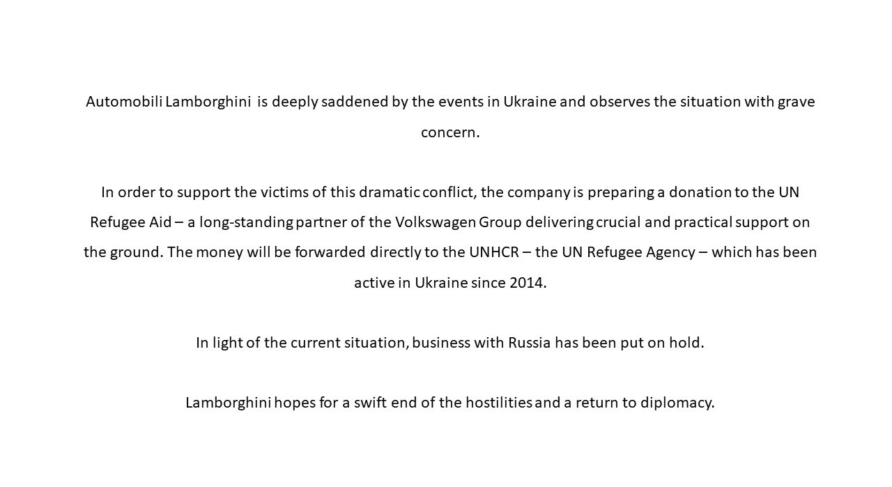 Komunikat prasowy Lamborghini