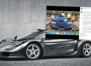 Jeden z trzech McLarenów F1 GT widziany na Heathrow. Sułtan Brunei wysłał go na serwis