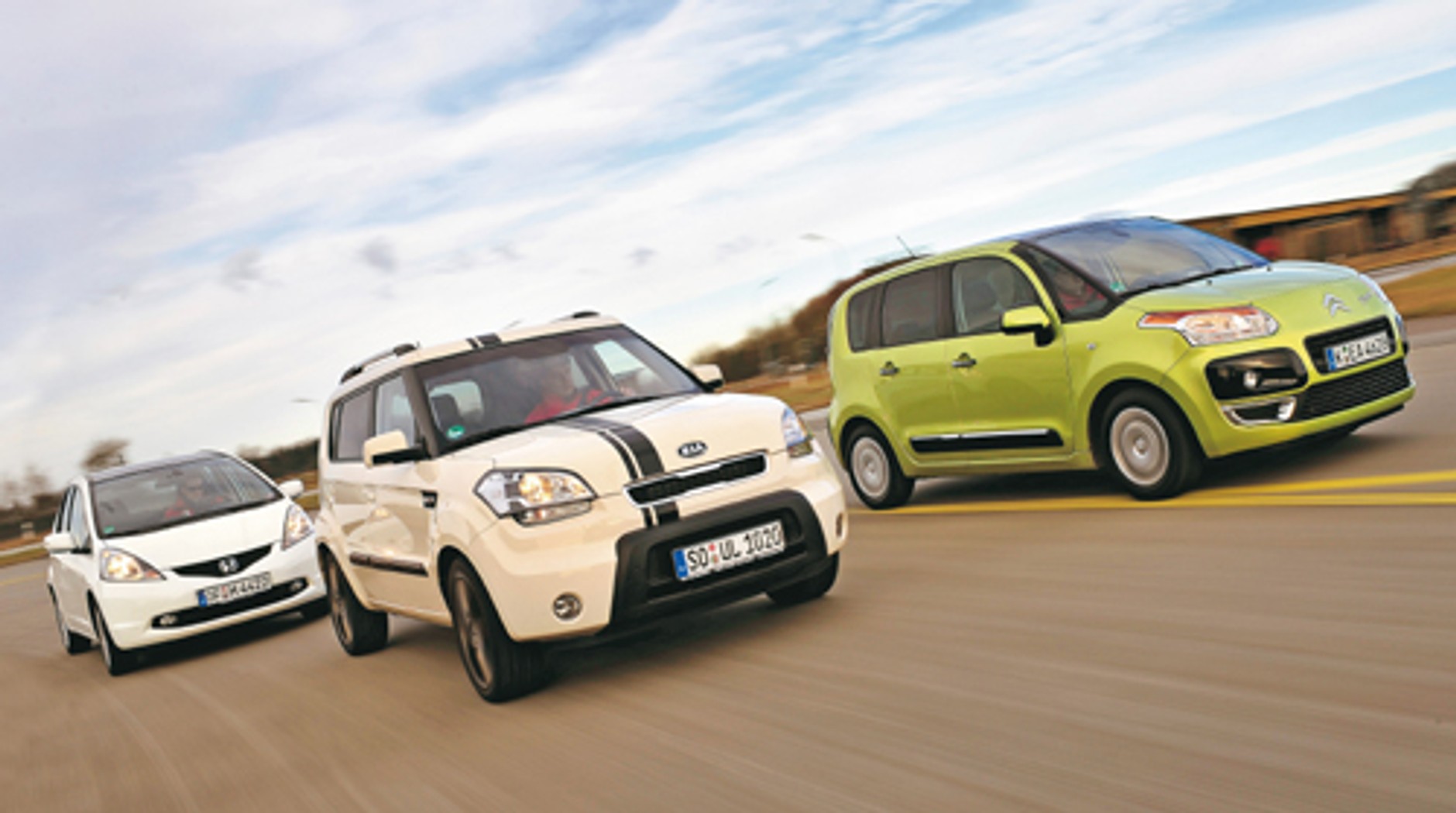 Citroen C3 Picasso kontra Honda Jazz i Kia Soul - Oto międzynarodowe trio artystyczne
