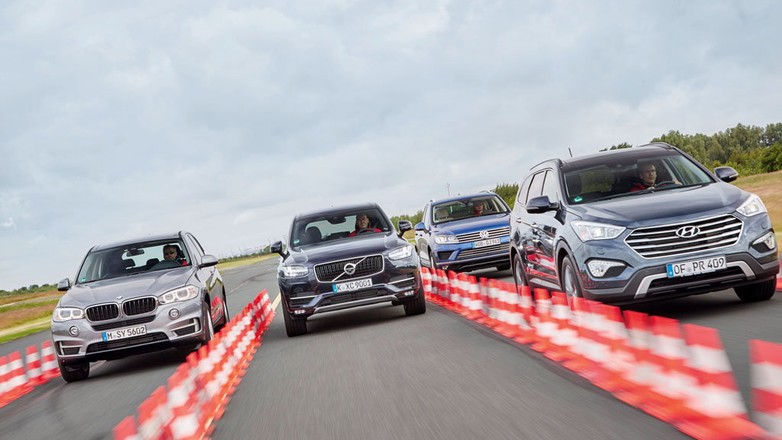 Volvo XC90 kontra BMW X5, Hyundai Grand Santa Fe i Volkswagen Touareg