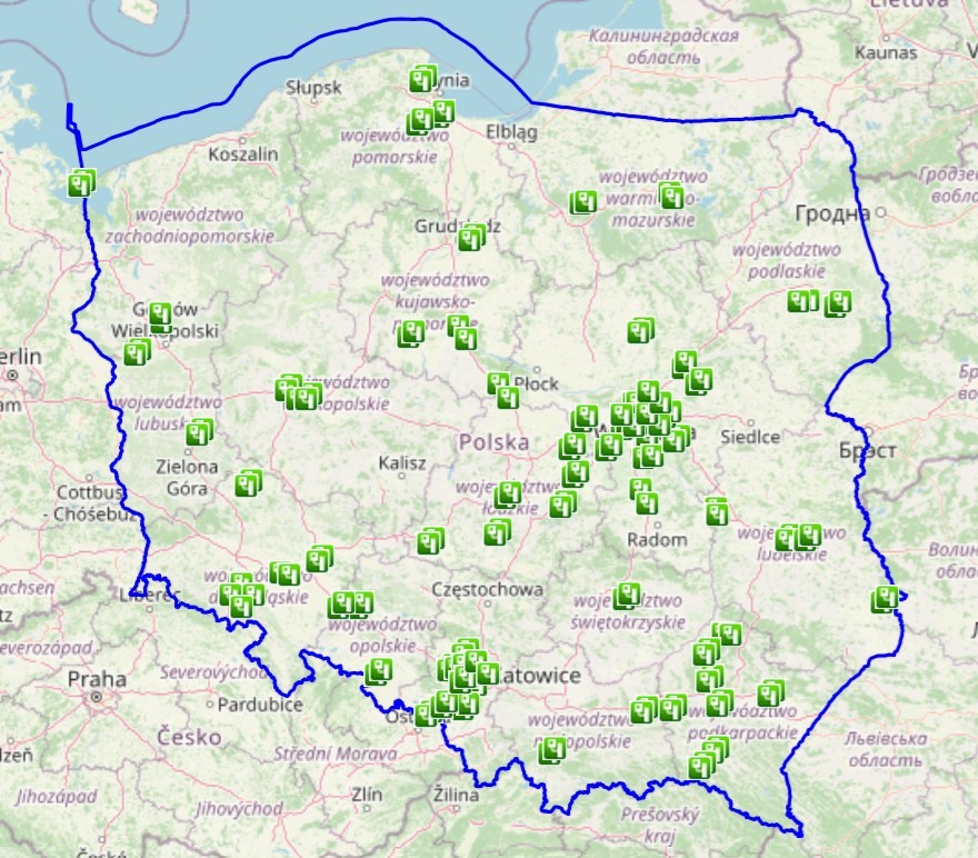 Mapa odcinkowych pomiarów prędkości w Polsce (20.02.2025)