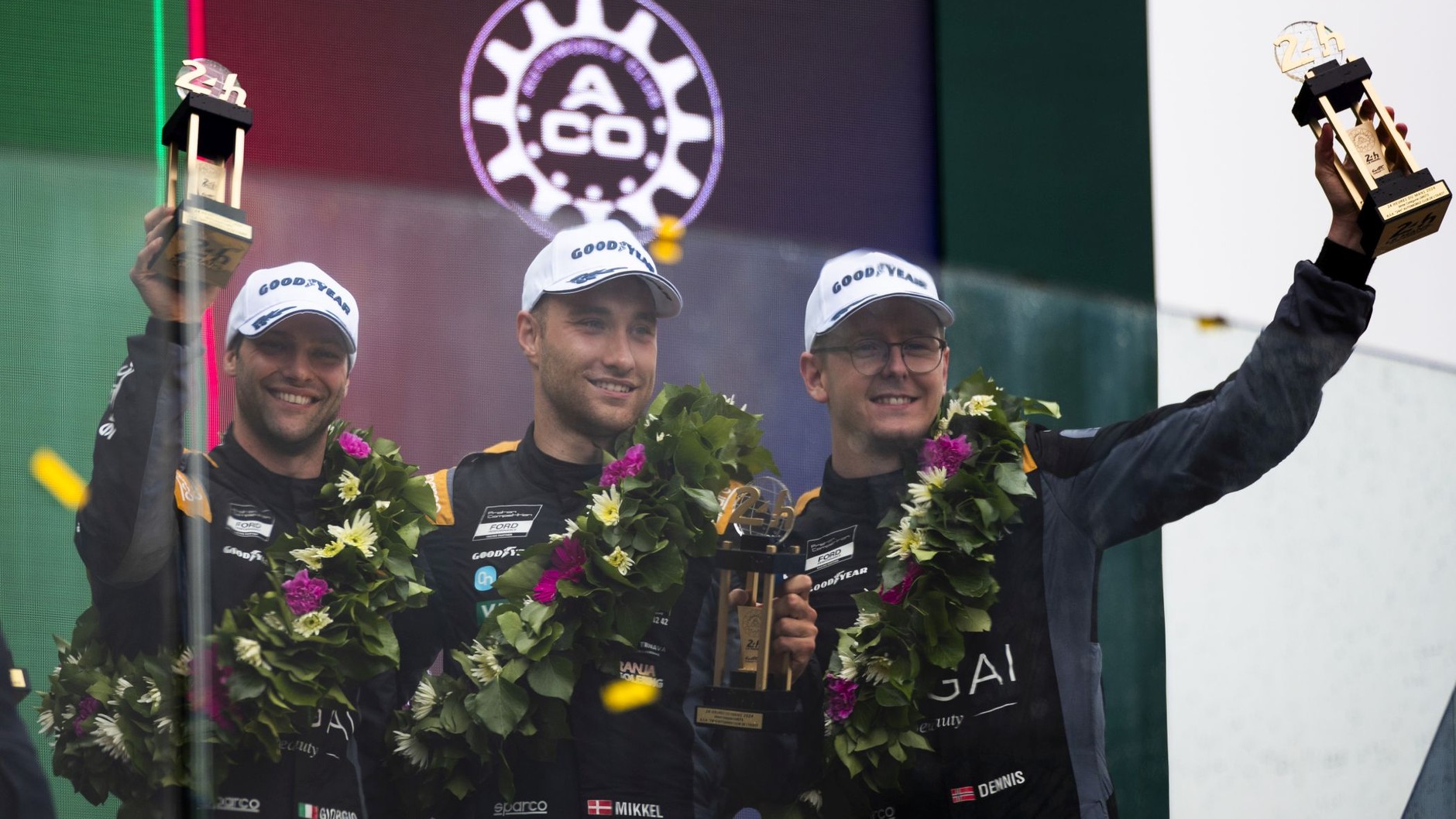 Kierowcy Forda Mustanga GT3 #88: Giorgio Roda, Mikkel O. Pedersen i Dennis Olsen