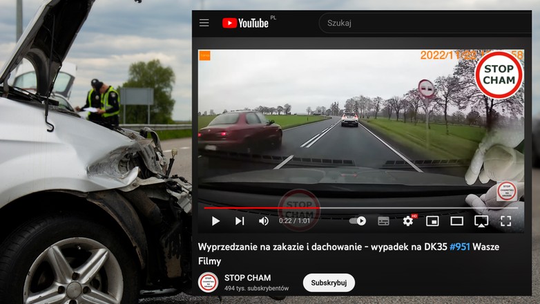 Kierowca Alfy Romeo po wyprzedzeniu innych kierujących wpadł w poślizg i dachował