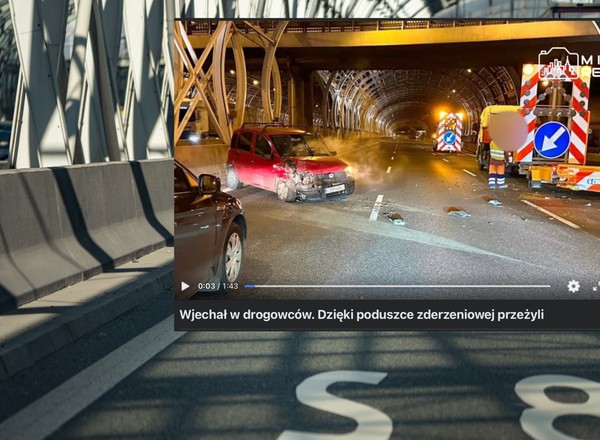 Specjalna poduszka na drodze S8. Jej obecność uratowała życie drogowcom