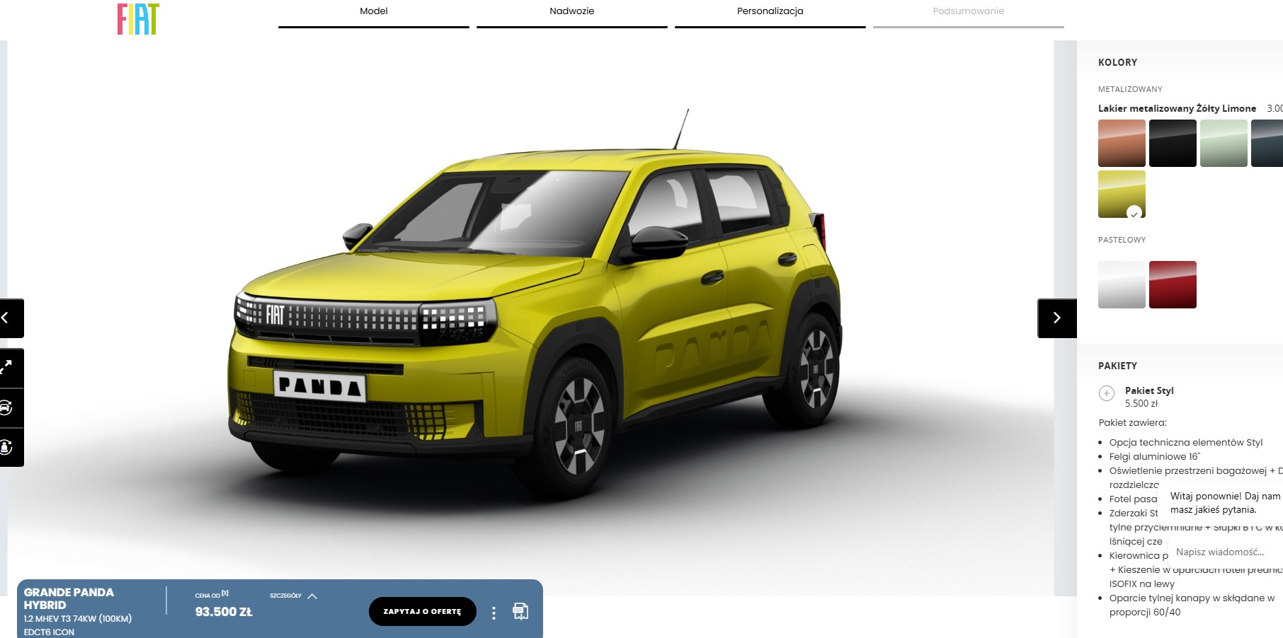 Fiat Grande Panda konfigurator