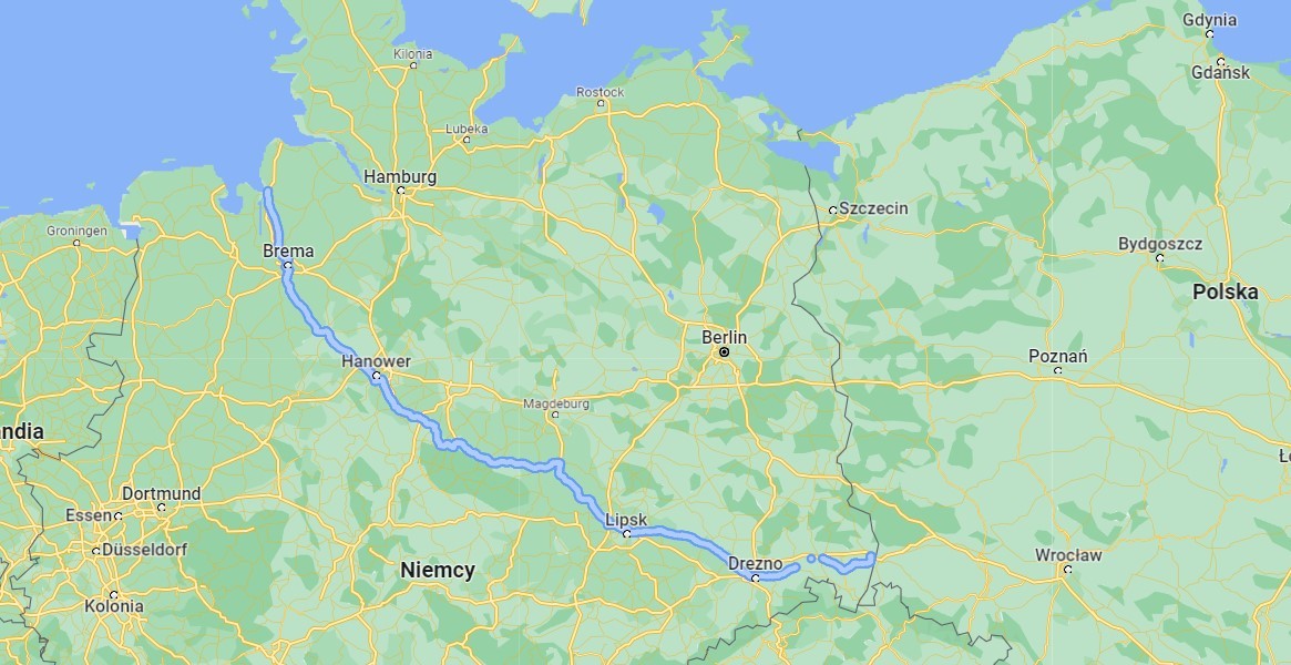 Aktualny przebieg drogi B6