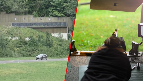 Niezwykła strzelnica w Szwajcarii: strzelasz nad głowami kierowców