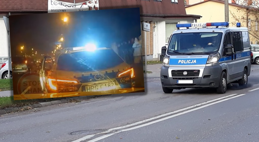 Policjant spowodował radiowozem kolizję. Dostał upomnienie (Screen: YouTube/Stop Cham)