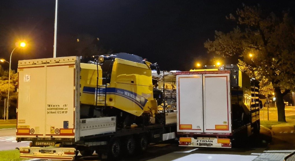 Kierowcy wiozący kombajny nie przestrzegali wytyczonej trasy