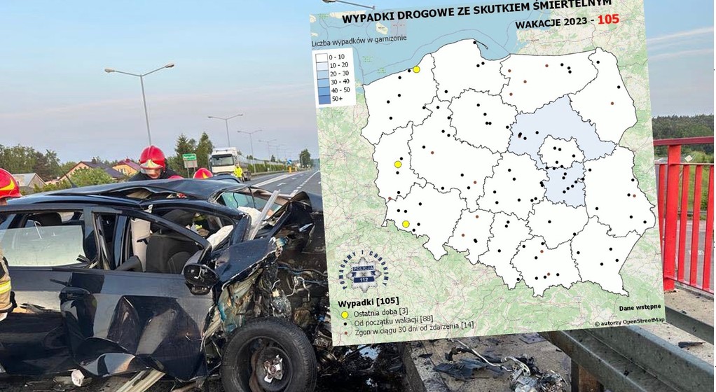 Wakacyjna mapa wypadków