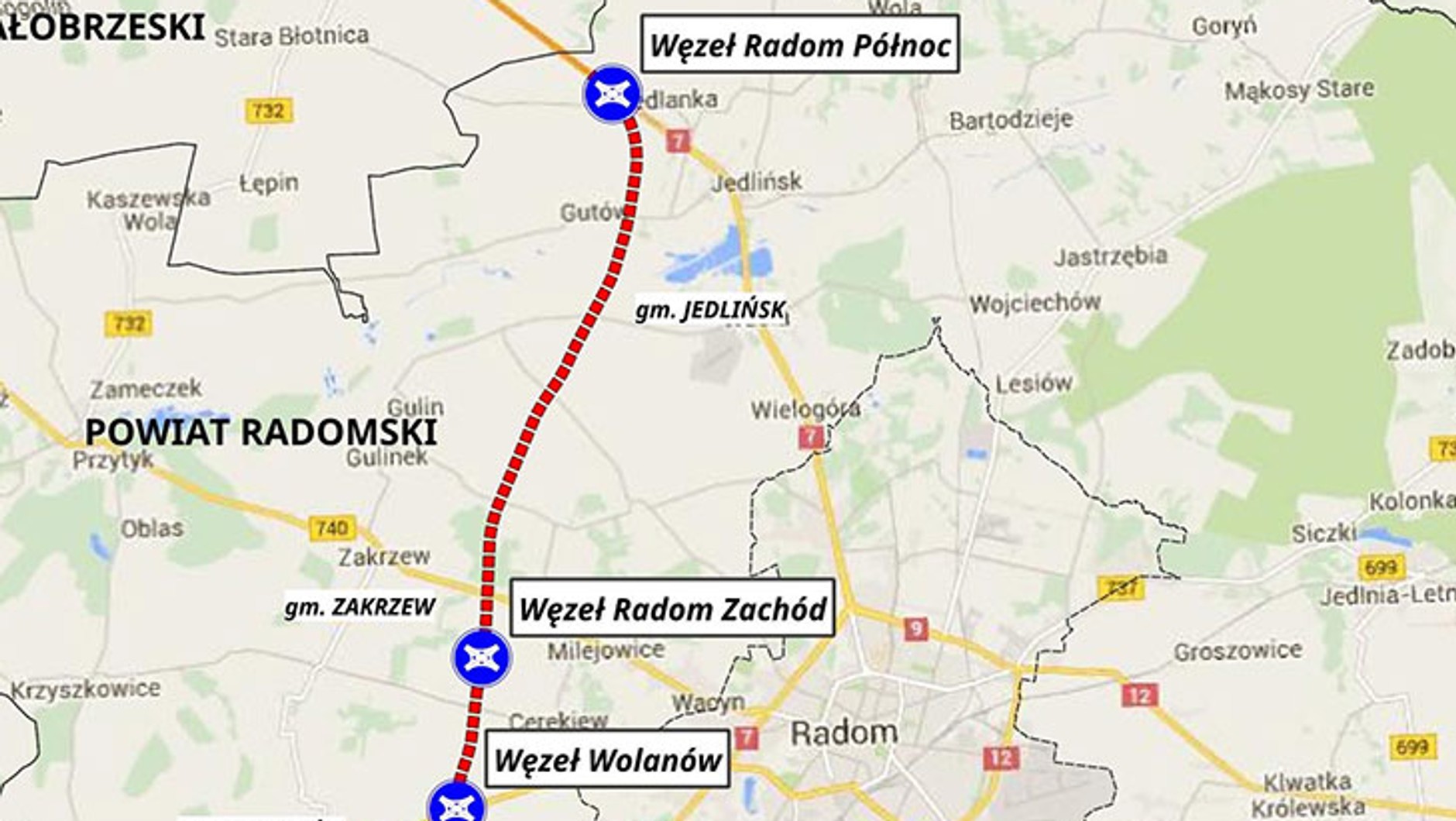 S7 Obwodnica Radomia - schemat