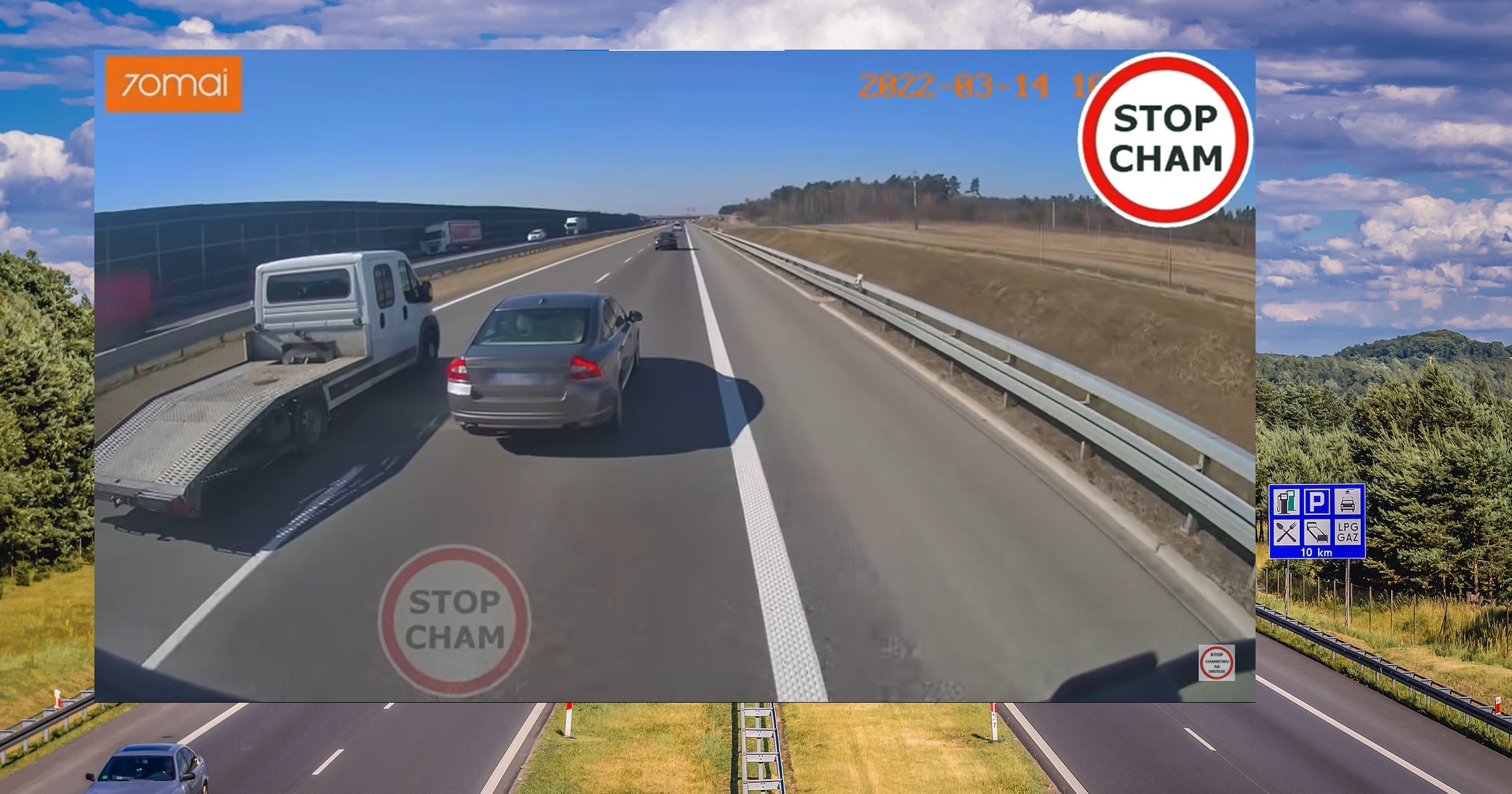 Szeryf drogowy blokuje ciężarówkę
