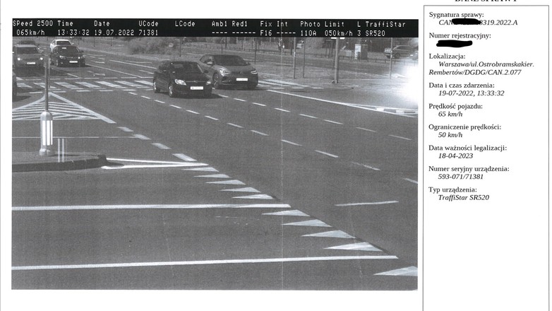 Zdjecie z fotoradaru, który nie jest fotoradarem