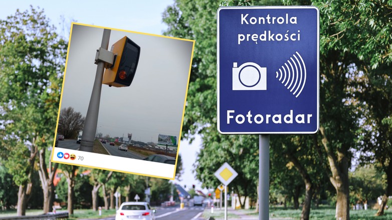 Fotoradar na Al. Jerozlimskich był najbardziej dochodowym w stolicy. Został zniszczony. (screen: facebook.com/Bezpiecznienadrogach)