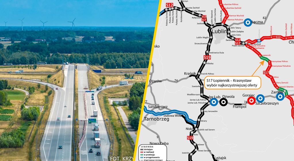 Droga S17 między Łopiennikiem a Krasnymstawem