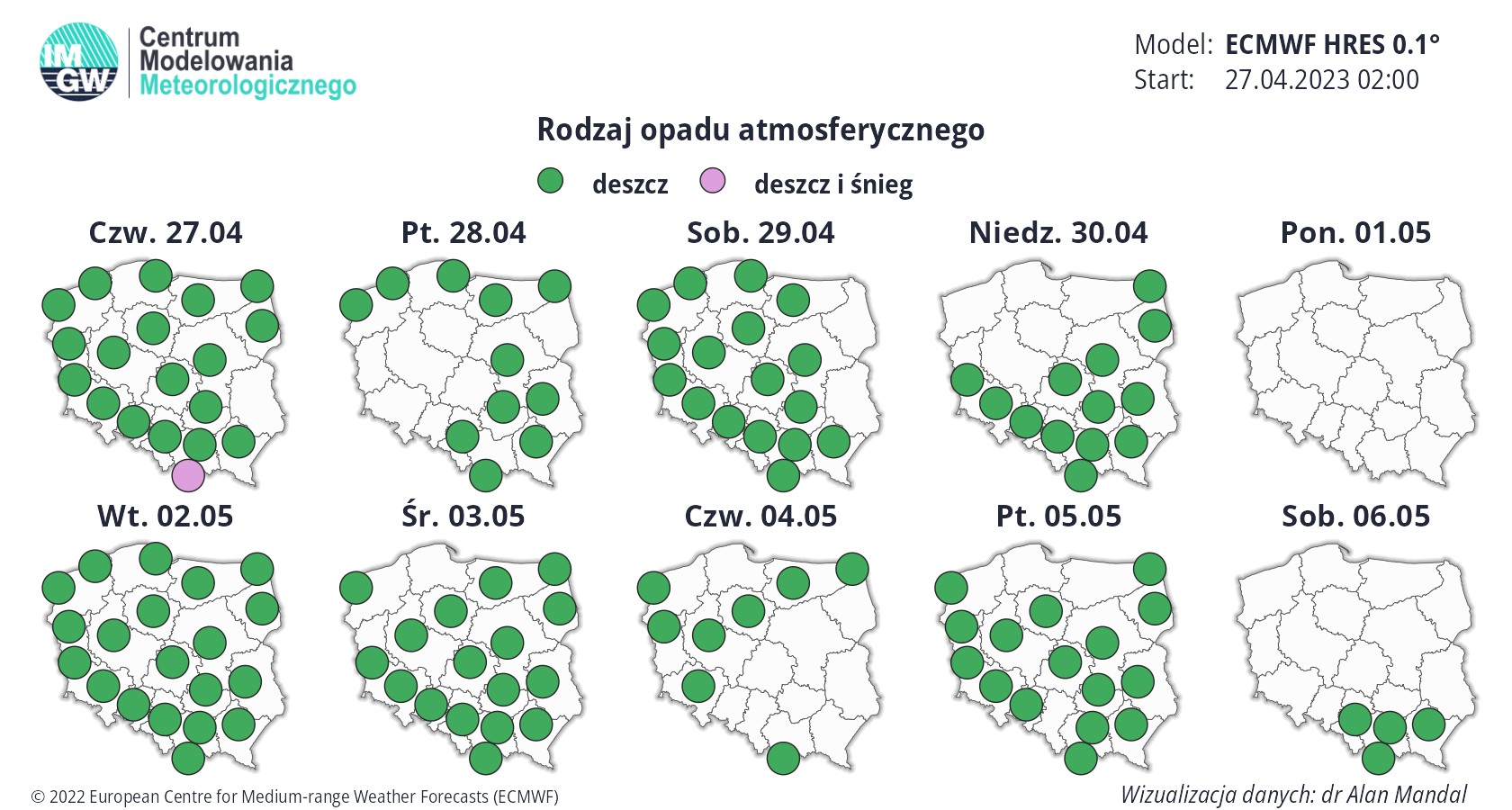 Czasami pojawi się deszcz, ale będą też dni, np. poniedziałek, które w całej Polsce przyniosą suchą pogodę