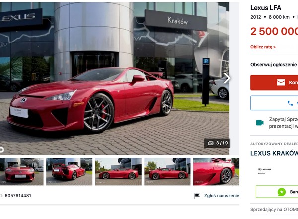 Lexus LFA - unikat do kupienia w Polsce za wielkie pieniądze