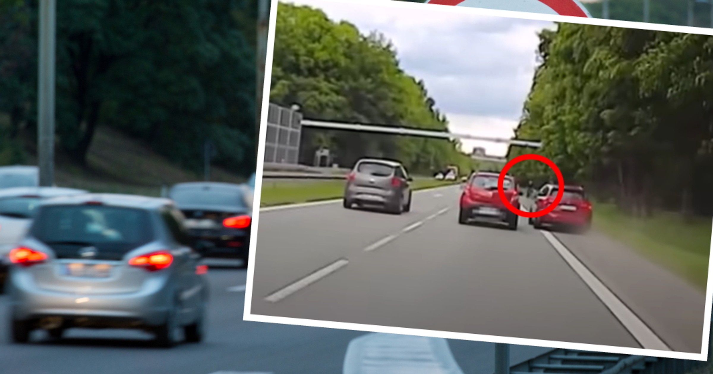 Ryzykowne wyprzedzanie poboczem mogło zakończyć się tragedią (Fot. STOP CHAM/YouTube)