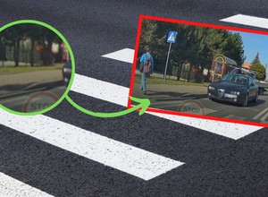 Piesza nie spodziewała się takiego zagrożenia. Pręty ominęły ją o centymetry [WIDEO]