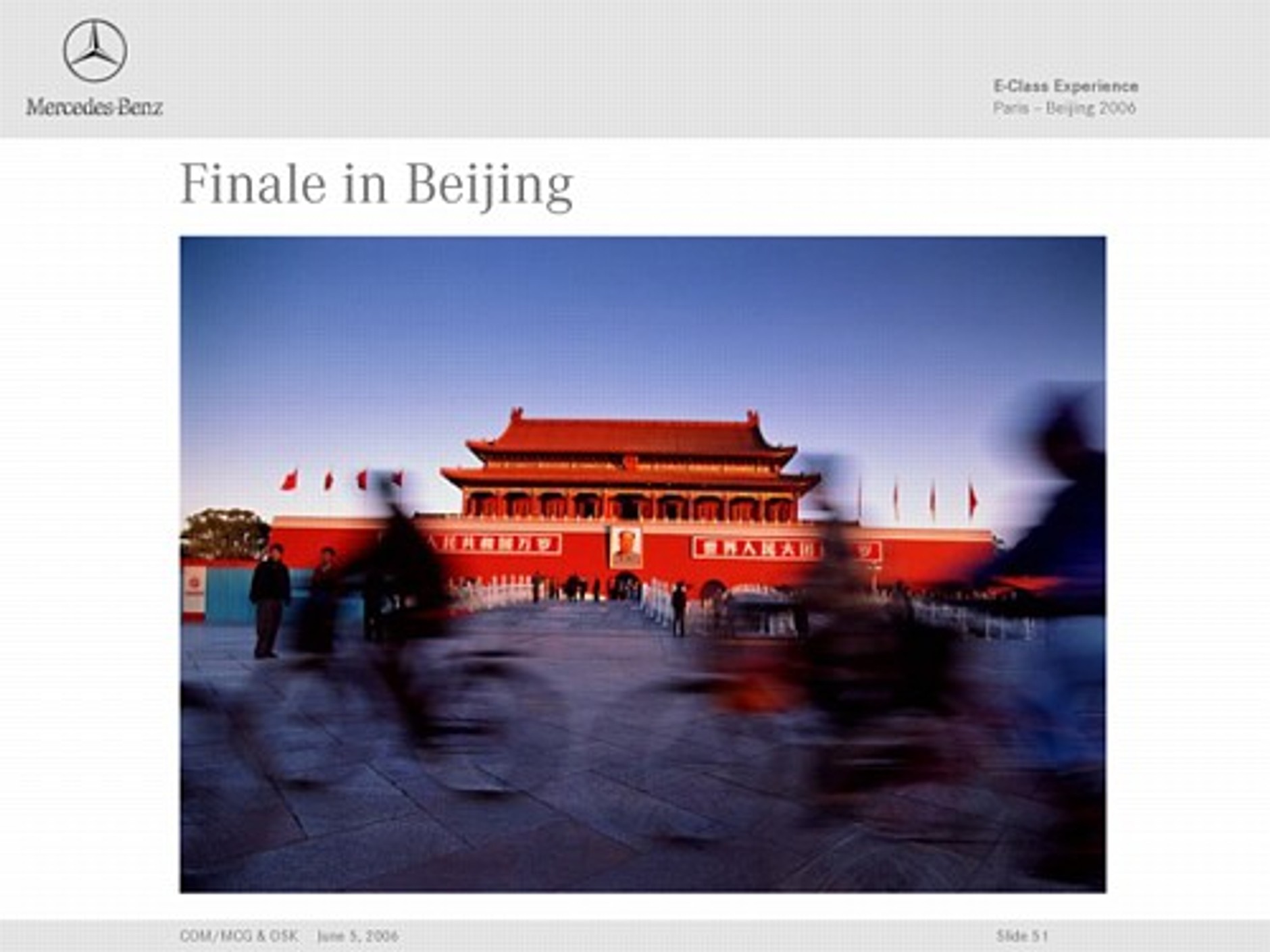 Mercedesem klasy E z Paryża do Pekinu