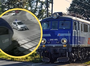 Na egzaminie na prawo jazdy wjechał na przejazd kolejowy i utknął [WIDEO]