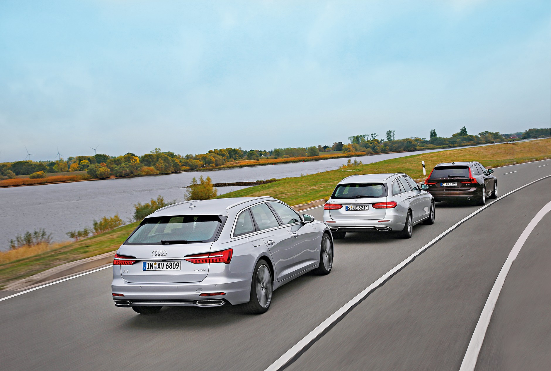 Audi A6 40 TDI kontra Mercedes E 220 d i Volvo V90 D4 - luksusowe kombi z mocnymi dieslem. Naszym zdaniem