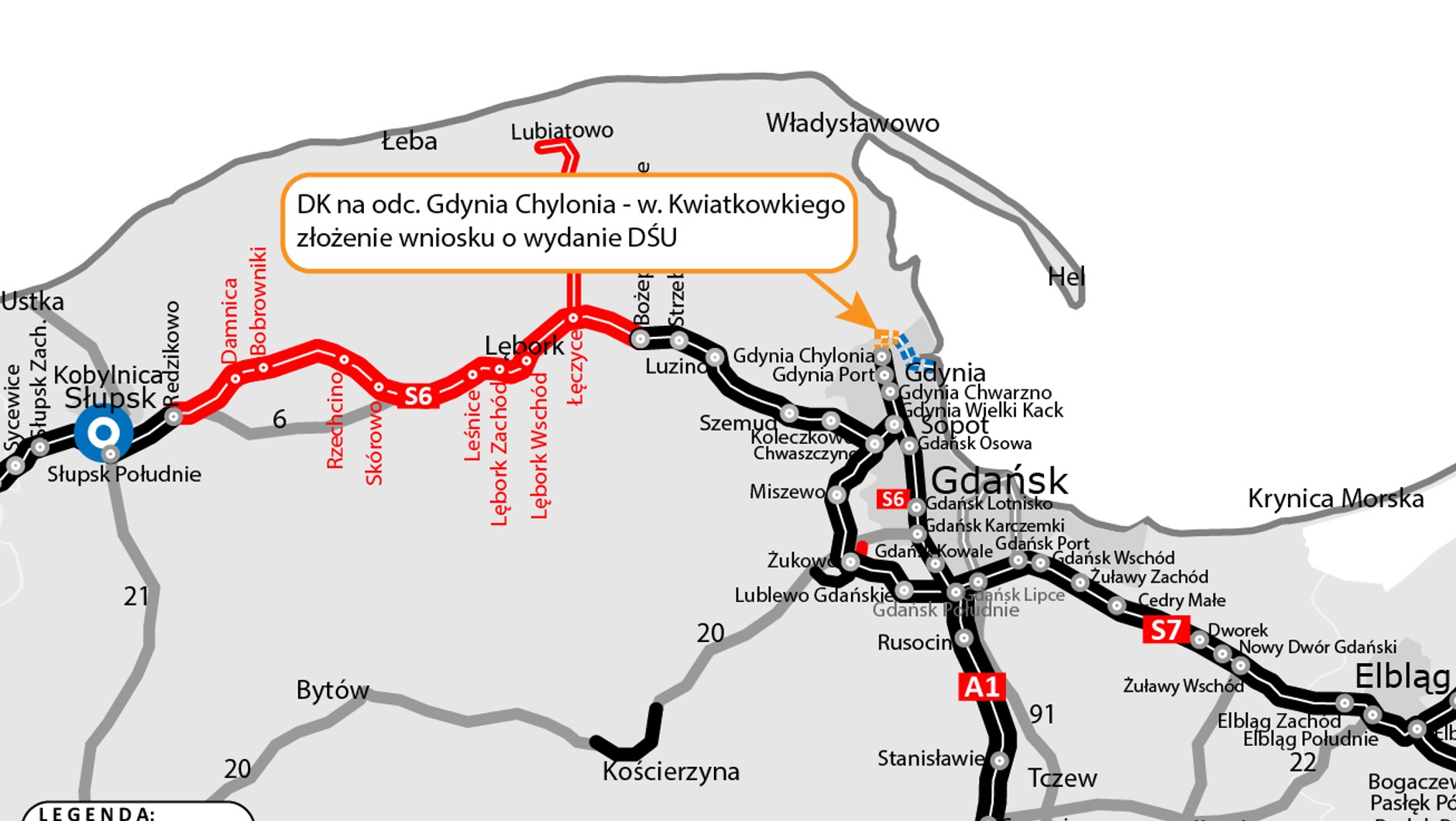 Droga Czerwona - mapa